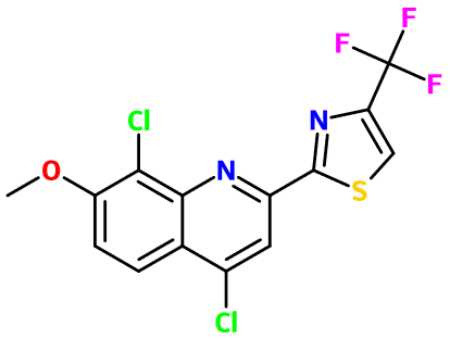 (image for) MC085206 4,8-Dichloro-7-methoxy-2-[4-(trifluoromethyl)-1,3-thiazol-2-yl]quinoline